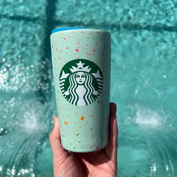 Starbucks 2022 Spring Mint Green Speckled Travel Mug - Picture 1 of 6